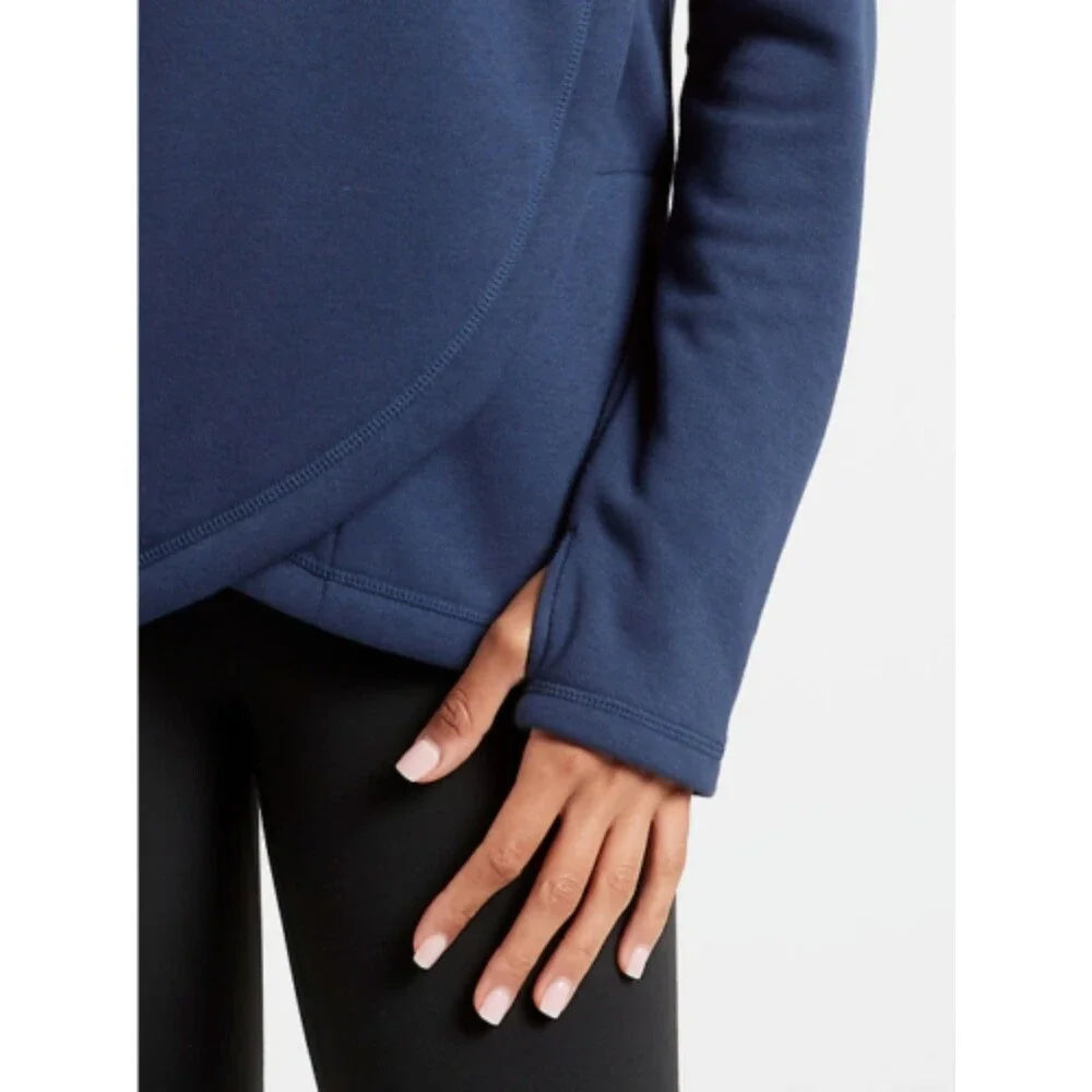 ATHLETA Cozy Karma Asymmetrical Blue Pullover Sweater Jacket Size S - Picture 3 of 12